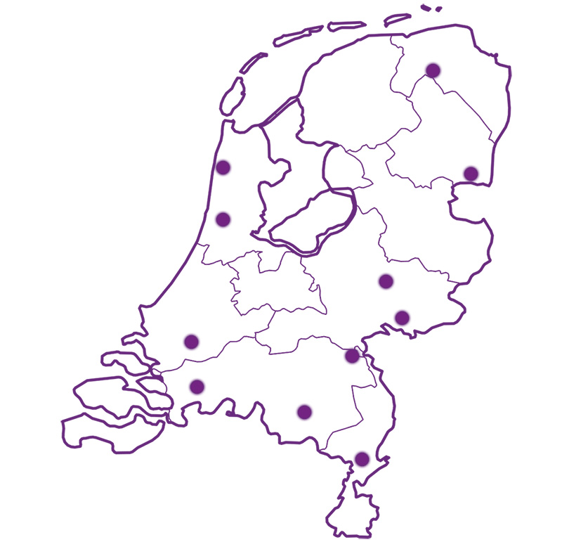 Landkaart met vestigingen Truffelceremonie_com